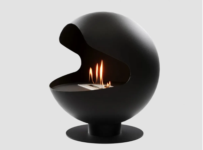 Fireplace Black Spherical