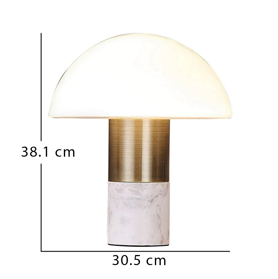 Lamp - Benjara Lumina 15 Inch Table Lamp, Antique Brass Metal