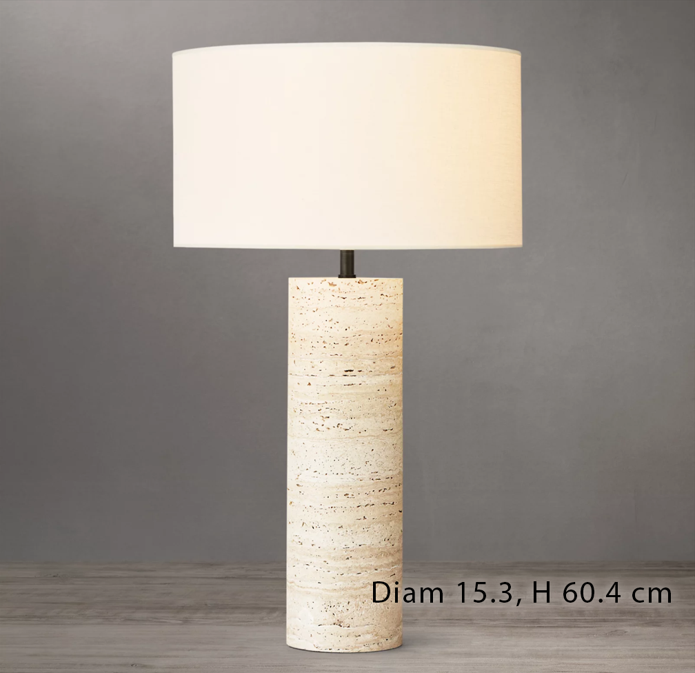Sarezzo Stone Cylindrical Table Lamp