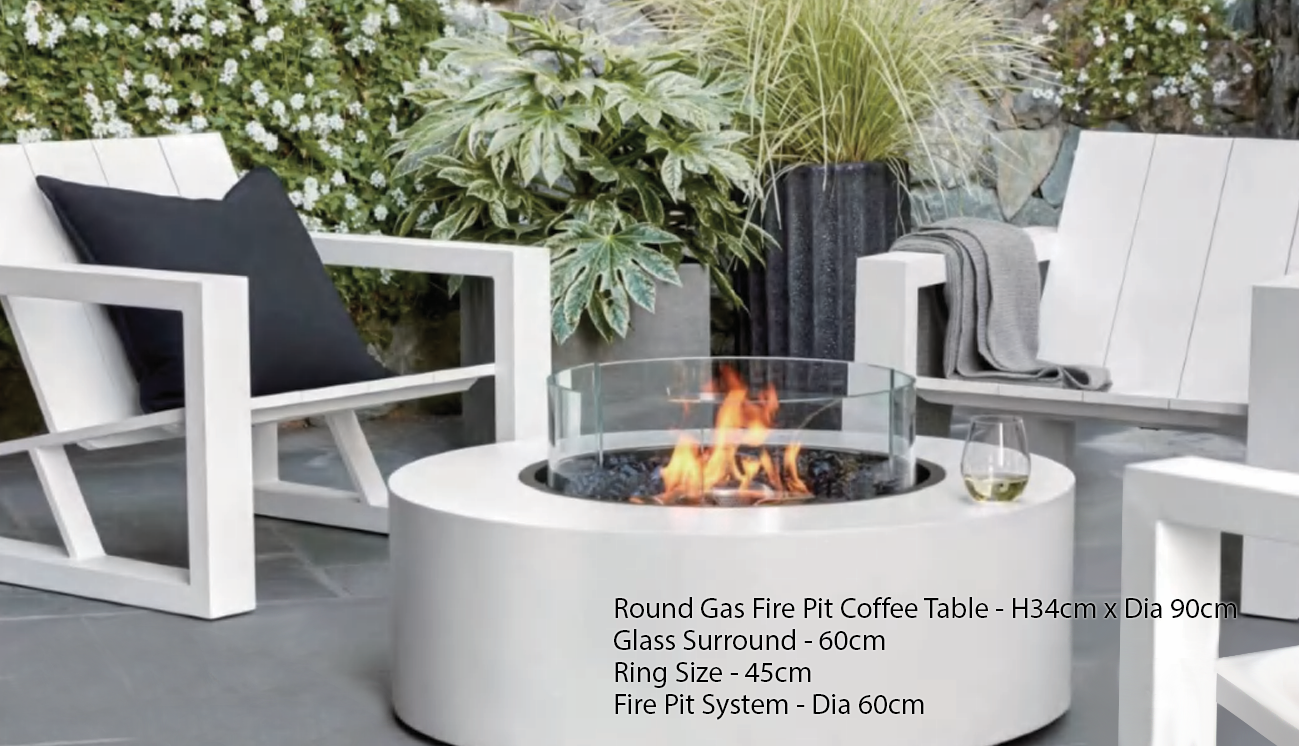 White Cylindrical Fireplace