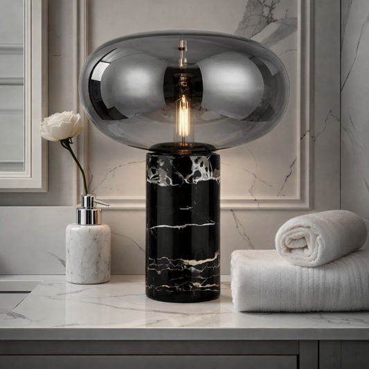 Oval Glass Table Lamp