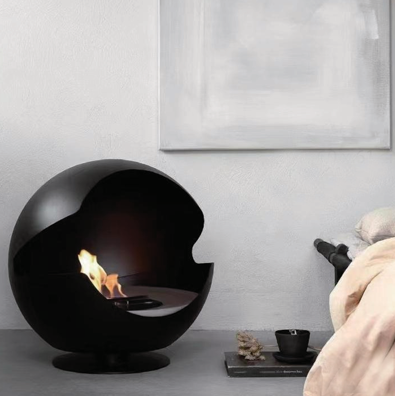 Fireplace Black Spherical