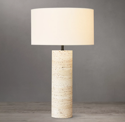 Lamp - Sarezzo Stone Cylindrical Table Lamp