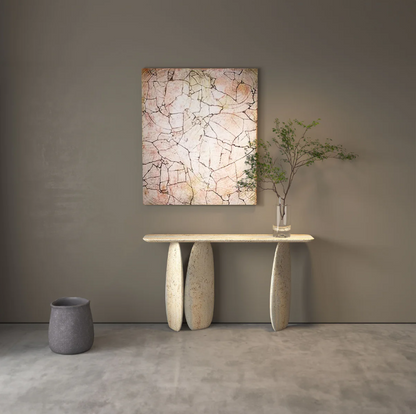 Travertine Console Table
