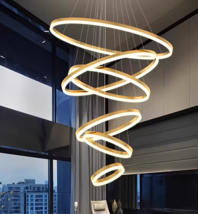 Geometric Modern Spiral Chandelier