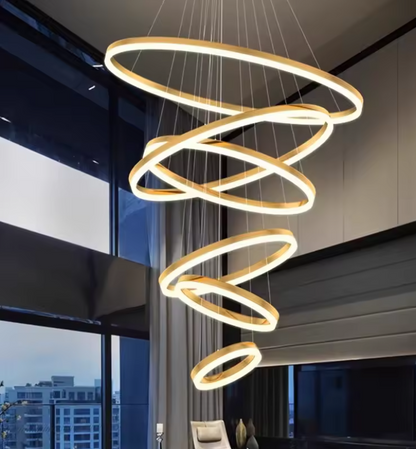Geometric Modern Spiral Chandelier