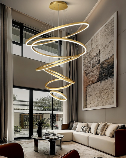 Geometric Modern Spiral Chandelier
