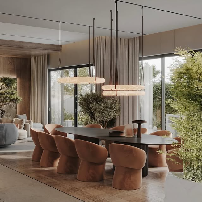 Round Alabaster LED Light