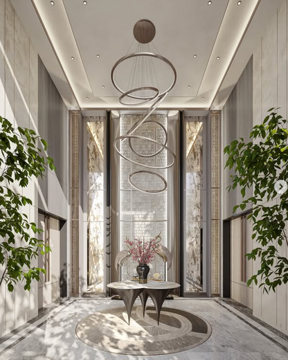 Geometric Modern Spiral Chandelier