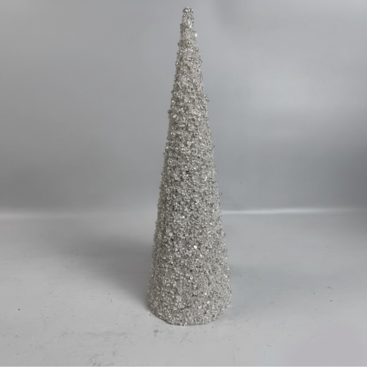Silver Glitter Cone Tree