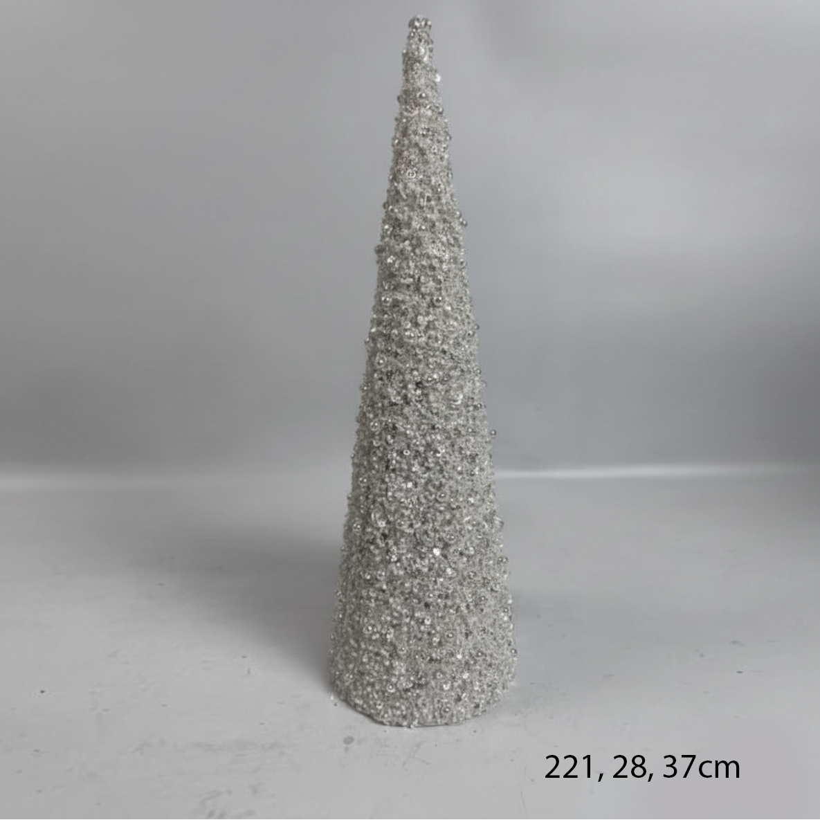 Silver Glitter Cone Tree