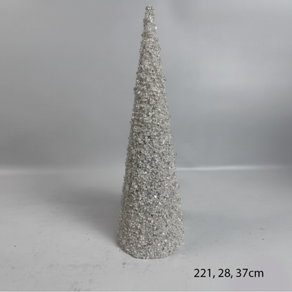 Silver Glitter Cone Tree
