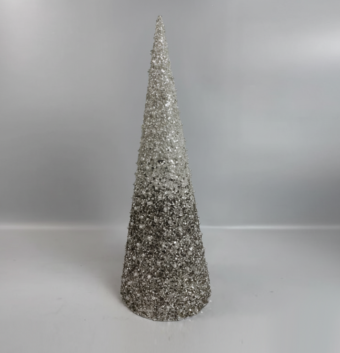 Silver Glitter Cone Tree