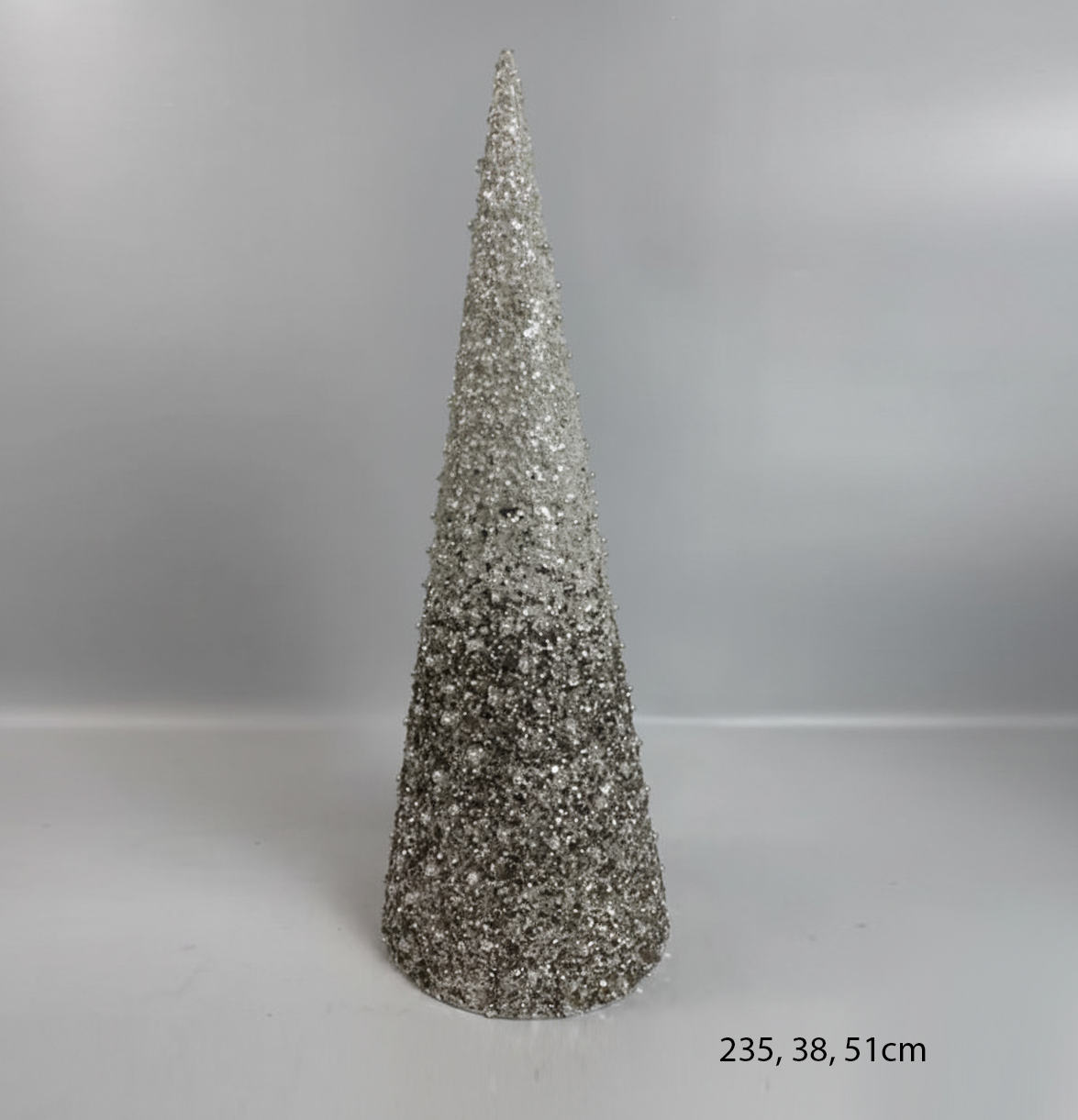Silver Glitter Cone Tree