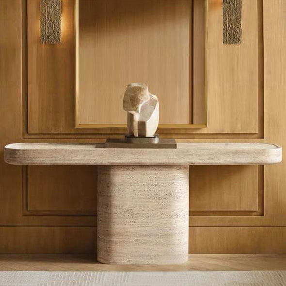 Thallion Travertine Console Table