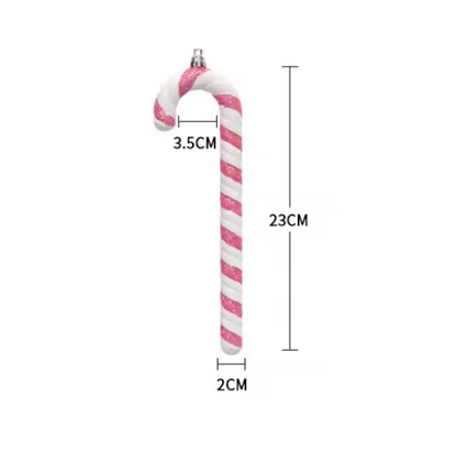 Pink and White Glitter Candy Cane