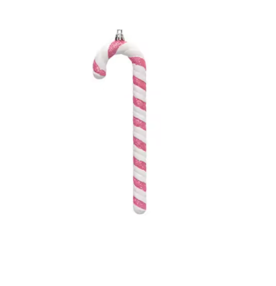 Pink and White Glitter Candy Cane